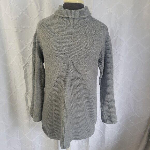 Talbots Womens Gray Ribbed Knit Turtleneck Sweater Pullover Long Sleeve Small - Picture 1 of 8